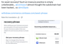 Coinbase Commerce page requests seed phrases, raising security concerns