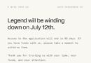 Legend becomes latest DeFi app to throw in towel