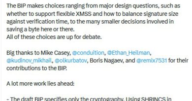 SHRINCS BIP published: Quantum-secure Bitcoin comes with a catch